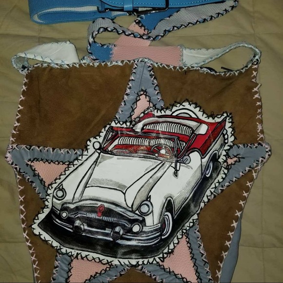 Leather bag shoulder Thunderbird detail HANDMADE - Picture 4 of 7